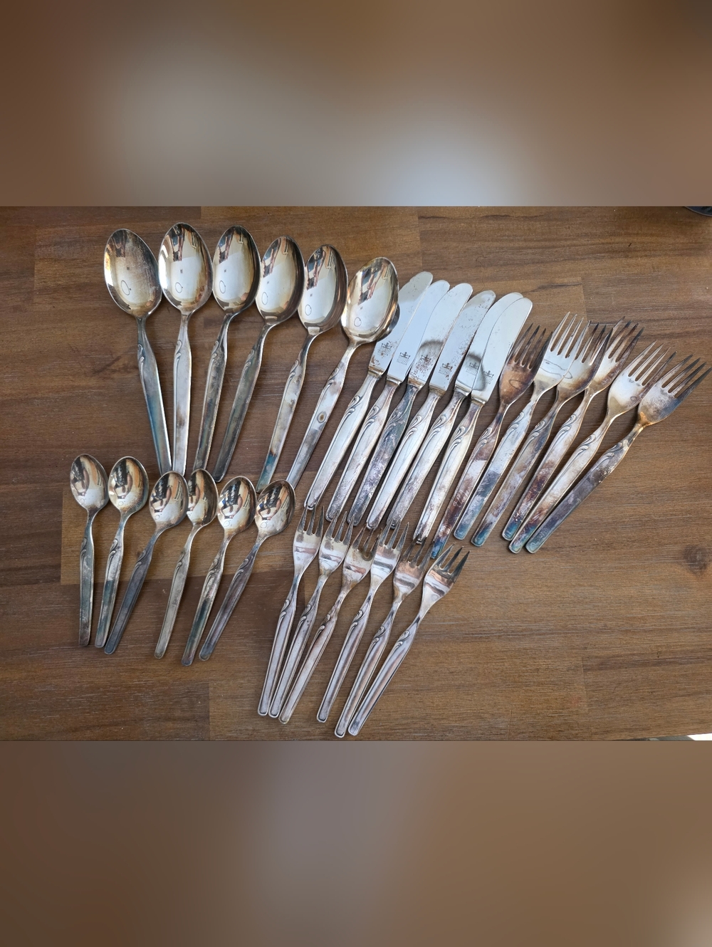 Antique German Silverware. 45 pieces